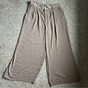 NWT Tranjori Mocha Tan High Waist Wide-Leg Pants Trousers Office Neutral Casual thumbnail 2