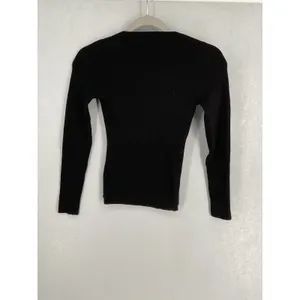 Aritzia Wilfred Womens Top Black Ribbed Sweetheart Neckline Long Sleeve Size M thumbnail 3