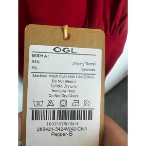 OGL Scoop Neck Side Ruched New Airy Bra Midi Dress Chili Pepper Red Size S thumbnail 3