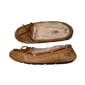 UGG Bella II Moccasin Slippers Chestnut Brown Suede Fur Lined thumbnail 5