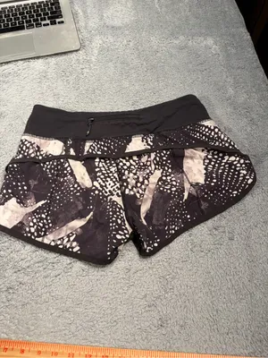 Lululemon speed up Black Patterned Running Shorts 6 thumbnail 7