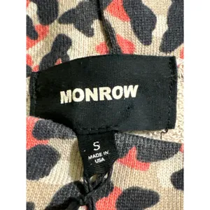 Monrow Small NWT Orange Leopard Print Joggers Soft Cozy Lounge thumbnail 4