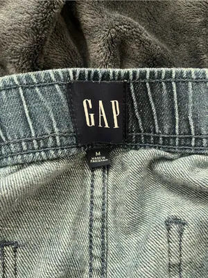 Gap Womens Wide Leg Jeans Medium Dark Wash Denim Easy Cargo Jean Pull On Utility thumbnail 12