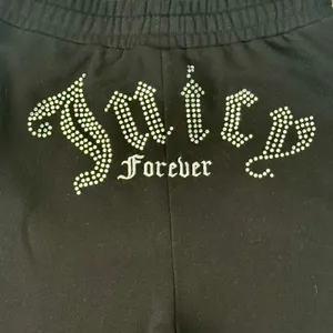 Juicy Couture Forever 21 Black Jogger Sweatpants Bling Logo Sz M/L thumbnail 2
