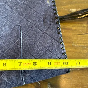 Tory Burch Block T Felt Tote Shoulder Bag Carry On Work Travel Blue Gray Logo thumbnail 7