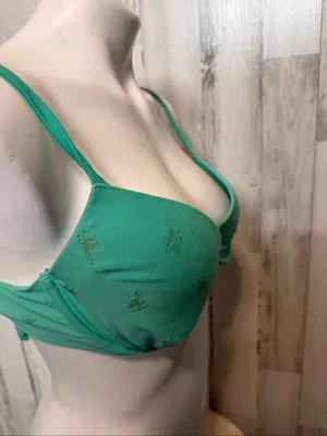 Aerie Bridget Underwire Push Up Bikini Top 34D Green Palm Tree Print thumbnail 3