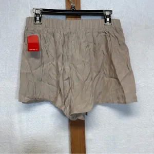 Forever 21 Taupe Beige High Rise‎ Lace Up Short Shorts Size L thumbnail 3