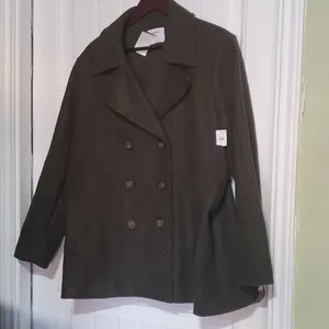 Old Navy Sage Green Brushed Coat XXL thumbnail 4