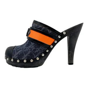 Dior Galliano SS 2006 Flight Diorissimo Monogram Denim Platform Clog Heels EU 36 thumbnail 5