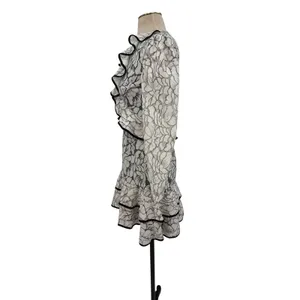 Keepsake the Label Encore Lace Ruffle Long Sleeve Mini Dress Ivory NWT XS thumbnail 5