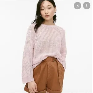 NWT J.Crew Linen Open Knit Sweater Blush Pink Crewneck Size Small thumbnail 8