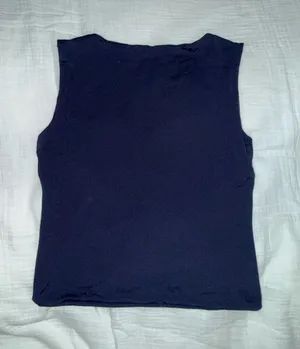 Navy blue square neck top thumbnail 1