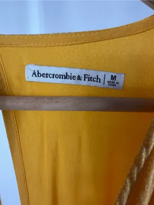 Vintage‎ Abercrombie & Fitch Yellow Micro Dot Faux Wrap Dress Romper Medium thumbnail 3