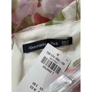 Abercrombie & Fitch Floral Strawberry Sheer Lined Tiered Strapless Dress NWT thumbnail 6