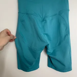 Bombshell Sportswear Jade Teal High Waisted Shorts Womens Medium thumbnail 3