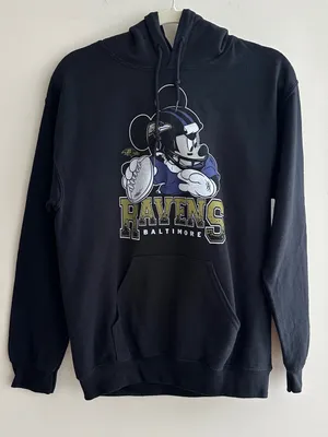 Junk Food Women’s Mickey Mouse Baltimore Ravens Black Hoodie, Size Small thumbnail 1