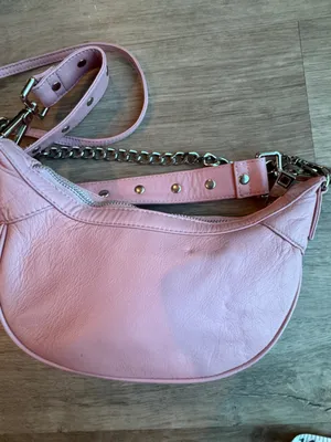 Núnoo Pluto Rivet Silky Pink Leather Crescent Studded Shoulder Bag Y2K thumbnail 5