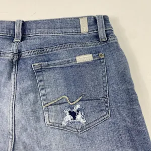 7‎ For All Mankind Josefina Jeans Womens 28 Blue Boyfriend Distressed Raw Hem thumbnail 7