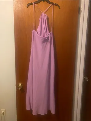 Premier Amour Size 14 Lavender Halter Maxi Dress with Rosette Detail thumbnail 2