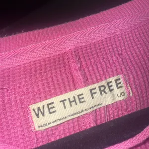 Free People We The Free Pink Waffle Knit Thermal Lace Up Sleeve Top L NWOT thumbnail 4