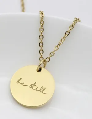 “Be Still” Faith Necklace Gold thumbnail 1