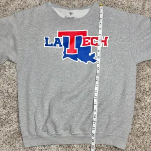 Fanatics LA Tech Louisiana Tech Bulldog Sweatshirt Medium Gray Crewneck Pullover thumbnail 6