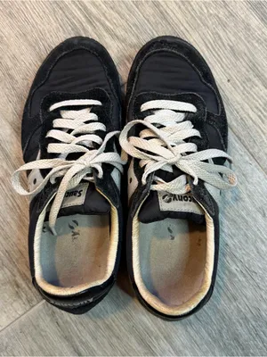 Saucony Bullet Size 8 Sneaker Track Shoe Low-top Retro Suede Leather Black thumbnail 3