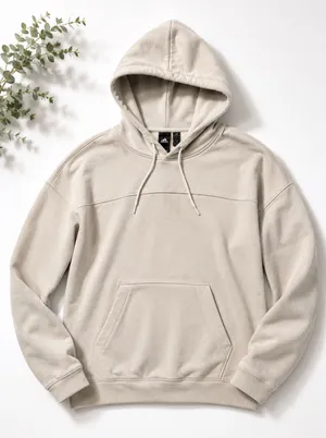 Adidas Beige Oversized Pullover Hoodie Size S thumbnail 1