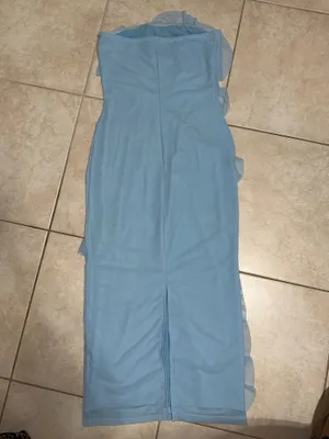 Light Blue Ruffled Dress Size M thumbnail 2
