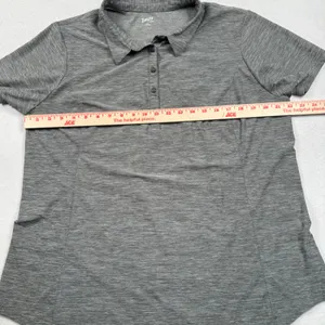 Duluth Trading Co Polo Shirt Armachillo Cooling Shirt Women XL Gray Short Sleeve thumbnail 4