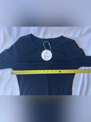 Black Ribbed Scoop Neck Long Sleeve Top thumbnail 3