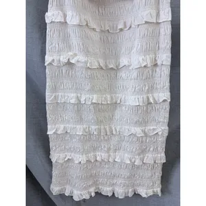 Cleobella Cream Smocked Midi Dress Sleeveless Ruffle‎ S Romantic thumbnail 6