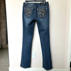 Grace in LA Jeans Womens 27x32 Blue Bootcut Rhinestone Embellished Bling Western thumbnail 3