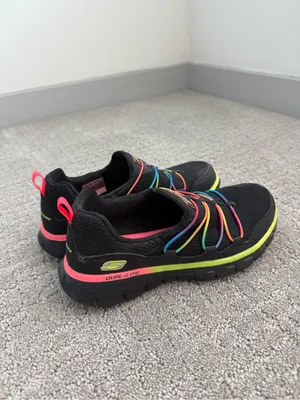Skechers Synergy Loving Life Black Rainbow Memory Foam Sneakers Womens 6 thumbnail 4