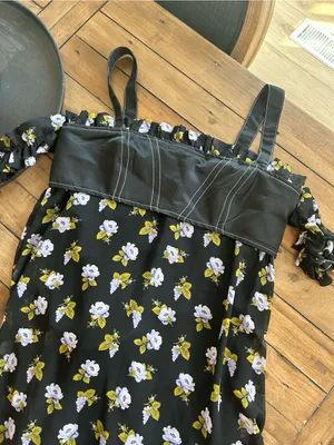 NWT Anthropologie Maeve Floral Square Neck Midi Dress M thumbnail 6