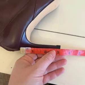 Zara Burgundy Stretch Leather Stiletto Heeled Ankle‎ Boot EU36 US 5.5 Square Toe thumbnail 14