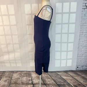 Lulu’s navy ponte knit lined body con midi dress size medium thumbnail 10