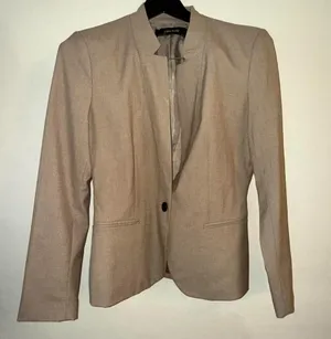 Zara tan basic blazer thumbnail 1