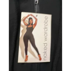 Naked Wardrobe Hoodie Womens 1X Black Cropped Zip Up Solid‎ NWT thumbnail 3
