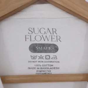 Sugar Flower Crop Top Womens S White Disco Ball Graphic Excellent thumbnail 3