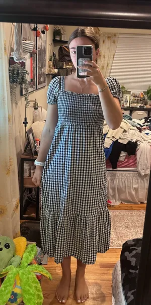 Gingham Print Dress thumbnail 1