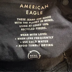 American Eagle Super High Rise Ankle Straight Jeans 12 Black Vegan Leather thumbnail 10