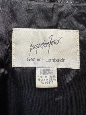 Vintage Jacqueline Ferrar Lambskin Leather Belted Jacket Black M 90s thumbnail 4
