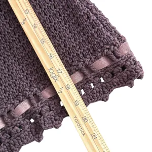 Brown Crochet Knit Shrug‎ Bolero Open Cardigan Size XS Indie Layering BOHO thumbnail 9
