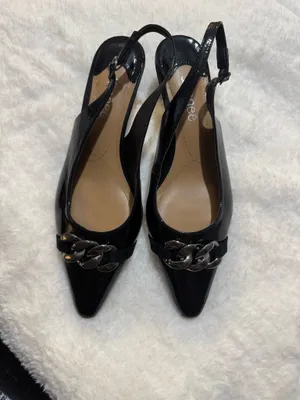 J Brand J Renee Black White Striped Heels 8M thumbnail 2
