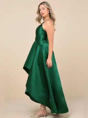 Lulus Broadway Show Emerald Green High-Low Gown Size Small NWT thumbnail 7