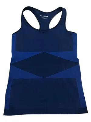 Tory Sport Seamless Two Tone Performance Tank Top S Navy Blue Black thumbnail 2