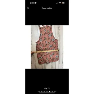 Floral denim overall dress thumbnail 8