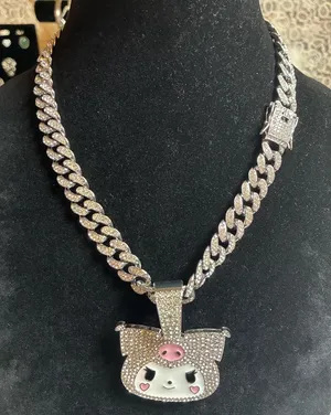 Iced Out Cartoon Character Pendant and Chain thumbnail 1