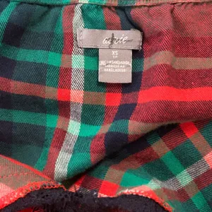 Aerie Plaid Lace Trim Nightgown Chemise Sleepwear Coquette Tartan Cottagecore thumbnail 5